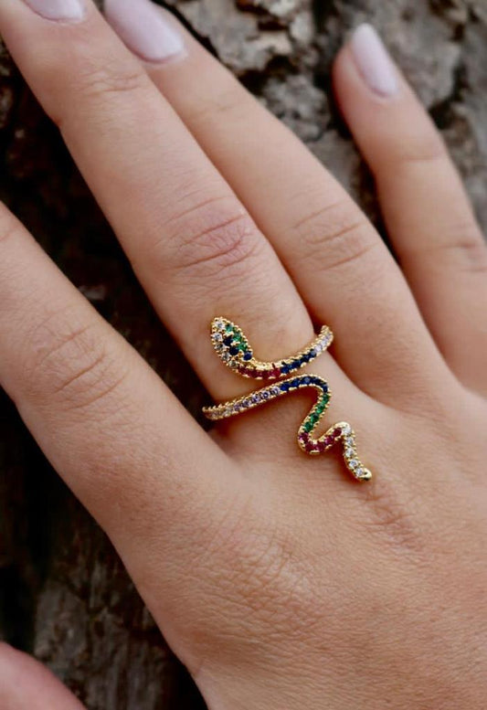 Rainbow Snake Ring