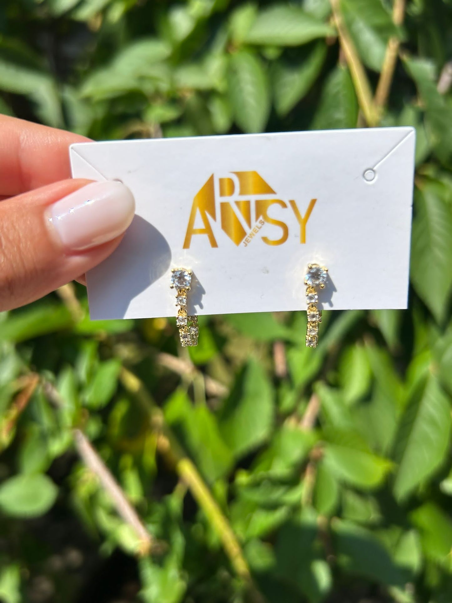 Dainty Gold Diamond Hoop Earrings