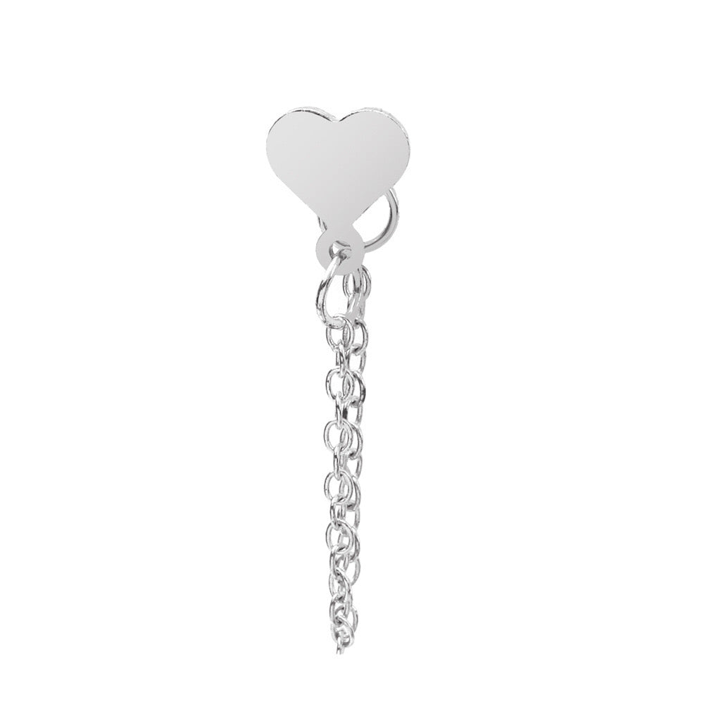 Hanging Heart Chain Earrings