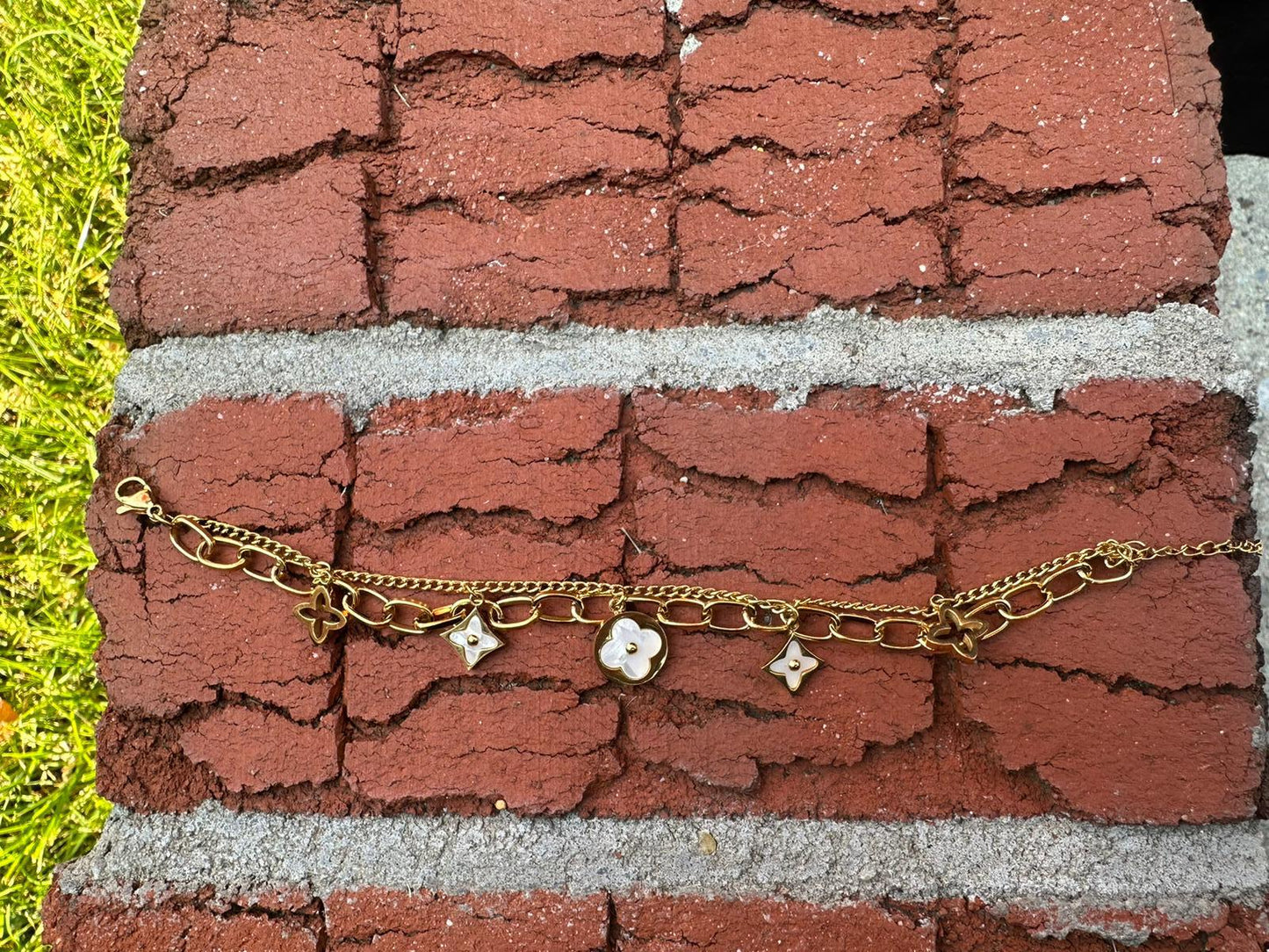 LV Inspired Charm Bracelet