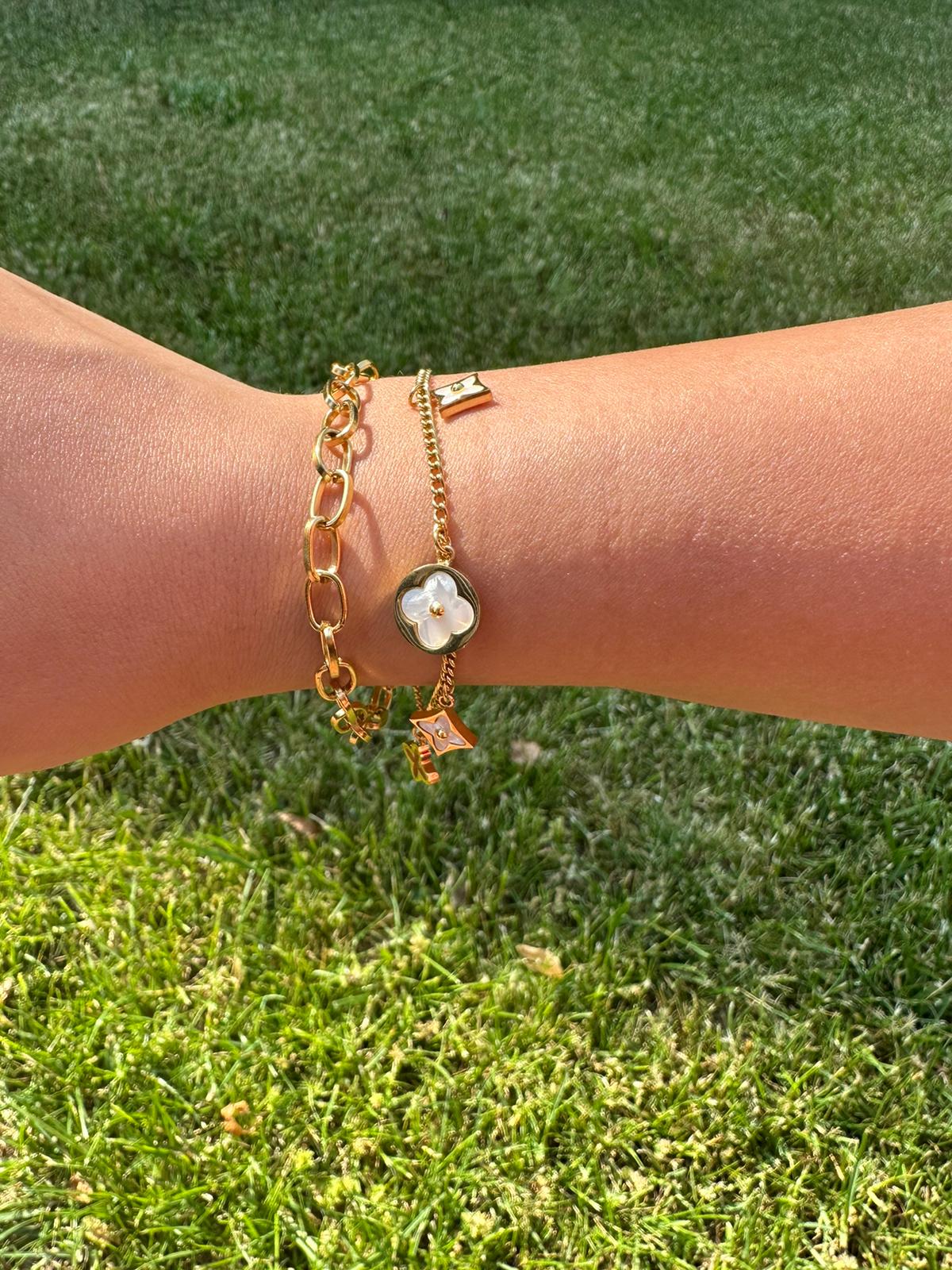 LV Inspired Charm Bracelet