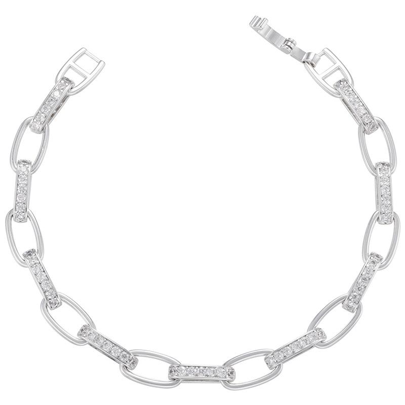 Chain Silver Diamond Bracelet