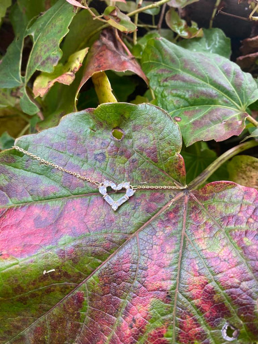 Diamond Gold Encrusted Heart Necklace