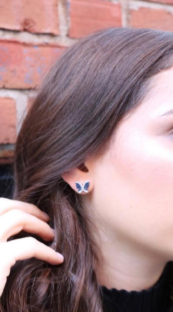 Sapphire Blue Butterfly Earrings